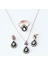 Elmas Montür Zirkon Taşlı Damla Model Rose Gold Kaplama Gümüş Set 5