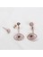 Zirkon Taşlı Rose Gold Kaplama Göz Gümüş Küpe 4