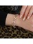 Düğme Modeli Zirkon Taşlı Rose Gold Kaplama Gümüş Bileklik 2