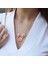 Gül Modeli Zirkon Taşlı Rose Gold Kaplama Gümüş Kolye 1