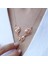 Gül Modeli Zirkon Taşlı Rose Gold Kaplama Gümüş Kolye 2