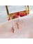 Melek Kanadı Fuşya Zirkon Taşlı Rose Gold Kaplama Gümüş Halka Küpe 3