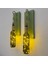 LED Işıklı Yeşil Ahşap Renkli Retro Şarap Şişesi Duvar Aplik 2'li Set 4