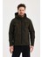 Yeşil Erkek Su Geçirmez Içi Polarlı Iç Çepli Çıkartılabilir Kapüşonlu Softshell Mont&kaban 1