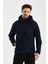 Lacivert Erkek %100 Su Geçirmez Içi Polarlı Iç Çepli Çıkartılabilir Kapüşonlu Softshell Mont&kaban 3
