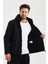 Siyah Erkek %100 Su Geçirmez Içi Polarlı Iç Çepli Çıkartılabilir Kapüşonlu Softshell Mont&kaban 2