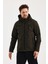 Yeşil Erkek %100 Su Geçirmez Içi Polarlı Iç Çepli Çıkartılabilir Kapüşonlu Softshell Mont&kaban 3