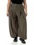 Büyük Beden Şalvar Kesim Beli Arkadan ve Paçası Lastikli Derin Plikaşe Detaylı Haki Pantolon 1