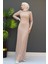 Simli Kare Desen Elbise Gold 3
