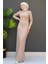 Simli Kare Desen Elbise Gold 4
