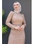 Simli Kare Desen Elbise Gold 5