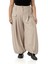 Büyük Beden Şalvar Kesim Beli Arkadan ve Paçası Lastikli Derin Plikaşe Detaylı Bej Rengi Pantolon 1