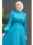 Yasmin Tesettür Elbise Koyu Mint 5
