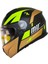 966 WX92 Çene Açılır Mat Siyah-Neon-Gold Kask 1
