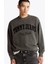 Erkek Vintage Rahat Sweatshirt - Siyah 1
