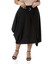 Büyük Beden Asimetrik Kesim Kuşgözü Detaylı Tek Cepli Midi Siyah Etek 2