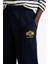Kadın Logo Nakışlı Düz ​​jogger Pantolon - Lacivert 5