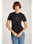 Kadın Glossy Monologo Regular T-Shirt - Siyah 1