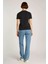 Kadın Glossy Monologo Regular T-Shirt - Siyah 2