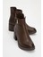 Rashe Kahverengi Tokalı Kadın Kalın Topuklu Bot 1