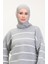 Çizgili Triko Takım 3083-05 Gri 3