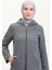 Kapüşonlu Kaşe Kap 8001-02 Gri 3