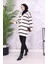 Fitilli Çizgili Triko Hırka 3090-02 Taş 2