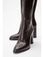 Decer Kahverengi Cilt Kadın Topuklu Çizme 3