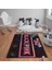 Kaymaz Tabanlı Yıkanabilir Black Pink Desenli Çocuk Halısı Dot Taban Halı 1