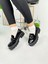 Günlük Kadın Loafer V Tokalı Kalın Topuklu Tırtıklı Tabanlı Oval Burunlu Makosen Ayakkabı 7455 - 7453 2