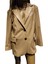 MODAYİĞİT Camel Rengi Leopar Astarlı Kadın Deri Şık Blazer Ceket 2