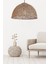 Rattan, Bambu, Hasır Sarkıt Avize Metal Zincirli Eskitme Tesisatlı 40 cm 1