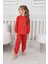 Unisex Baston Şeker Desenli Çocuk Yılbaşı Pijama Takımı 3