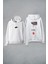 Türk Bozkurt Özel Tasarım Baskılı Unisex Beyaz Kapşonlu Çift Taraflı Sweatshirt Hoodie 1
