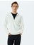 Kapşonlu Pamuk Karışımlı Yarım Fermuarlı Sweatshirt 1