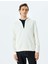 Kapşonlu Pamuk Karışımlı Yarım Fermuarlı Sweatshirt 3