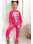 Pjk2i Süslü Ayıcık Desenli Fuşya 2 İp Pamuk Kız Çocuk Eşofman Takımı 3-10 Yaş 7407-F 1