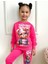 Pjk2i Süslü Ayıcık Desenli Fuşya 2 İp Pamuk Kız Çocuk Eşofman Takımı 3-10 Yaş 7407-F 2