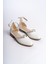 Kadın Emil Shoes Beyaz Taş Detaylı Bilek Kemerli Babet Ayakkabı 2