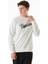 Yazı Nakışlı Bisiklet Yaka Sweatshirt 1
