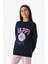 Happy Yazı Baskılı Bisiklet Yaka Kız Çocuk Sweatshirt 1