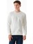 Kabartma Desenli Bisiklet Yaka Sweatshirt 4