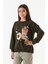 Baskılı Bisiklet Yaka Kız Çocuk Sweatshirt 1