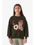 Baskılı Bisiklet Yaka Kız Çocuk Sweatshirt 2