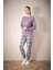 Kedi Nakışlı Bisiklet Yaka 2 Li Pijama Takımı 3