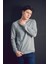 Kabartma Desenli Bisiklet Yaka Sweatshirt 1