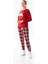 Nakışlı Bisiklet Yaka 2 Li Kadife Pijama Takımı 2