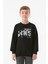 Kıng Baskılı Bisiklet Yaka Erkek Çocuk Sweatshirt 1
