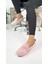 Günlük Kadın Loafer Peluş Astarlı Oval Burunlu Alçak Desenli Tabanlı Ayakkabı 375 4