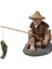 Küçük Balıkçı Figürleri Oturan Heykeli Bonsai Minyatür 4.5x5.5x6.8cm (Yurt Dışından) 2